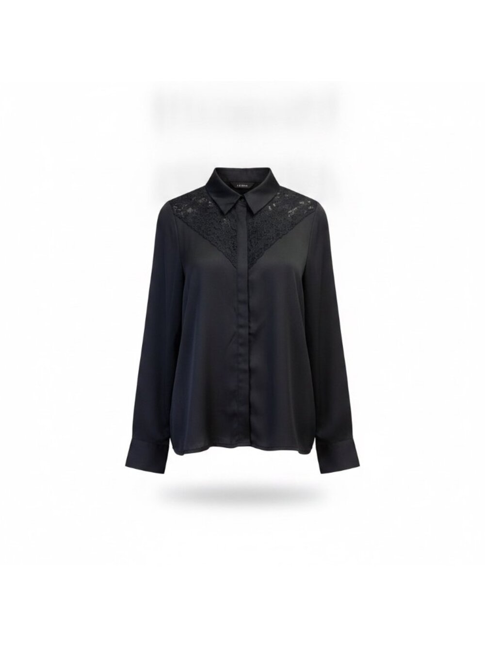 1. State Womens Black Button-Up Blouse Lace Detail China Size M